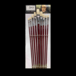 Bianyo White Bristle Long Handle Flat Brush Set