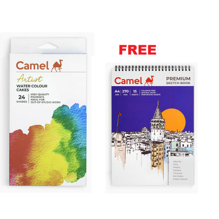Camel Artist Watercolor Cakes 24 shades