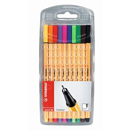 STABILO point 88 - Fineliner - Wallet of 10 (Assorted Colours)