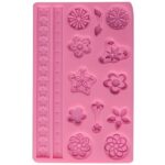 Silicone Mould Flowers & Lace (19.5x12.5x0.5 cm)- MaxaArt JSF279