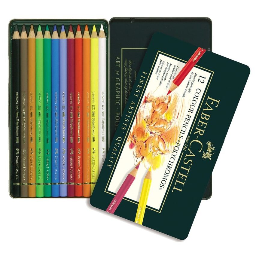 Faber-Castell Polychromos Coloured Pencils, 12 Pcs, 1 set - Playpolis