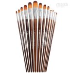 Bianyo Synthetic Long Handle Filbert Brush Set