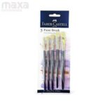 Faber Castell 5 Paint Brushes Flat Tip Synthetic Hair
