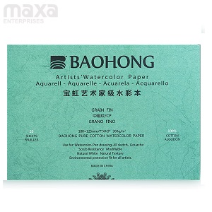 Baohong Watercolor Paper 300GSM / Rough 260 X 380 pack of 20 (Academy  Level) - Art By Masters
