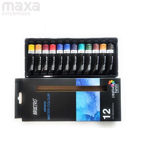 BRUSTRO Artists Watercolour Set of 12 Colours X 12ML Tubes