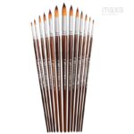 Long Handle Synthetic Round Brush Set- 13pcs