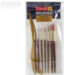 Camel Paint Brush Series 66 - Round Synthetic Gold, Set of 7