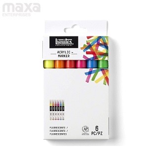 Liquitex Professional Fluorescent Paint Fine Markers- Set of 6