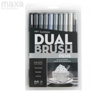 grey scale tombow brush pen sets