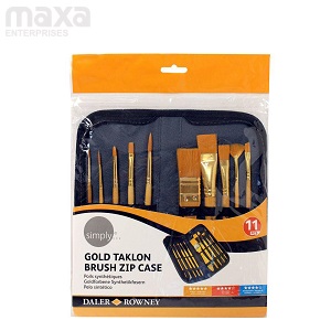 Daler Rowney Simply Gold Taklon Synthetic Zip Brush Set of 10