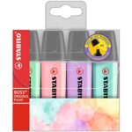 Stabilo Boss Pastel Highlighter Wallet - 4Pcs