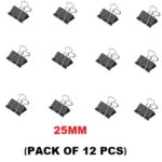 Binder Clips 25MM - MAGNUS PACK OF 12 PCS - WHOLESALE