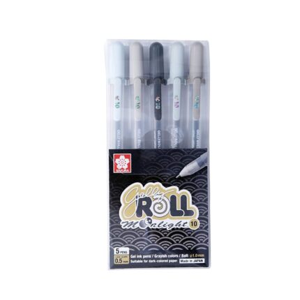 Sakura Moonlight Gelly Roll set of 5 Grey pens