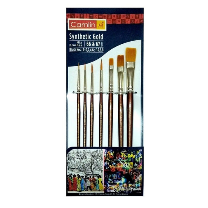 Camlin Synthetic Brush Mix Series 66 & 67 Set of 7