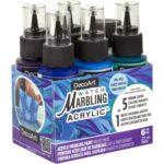 DecoArt COOL HUES WATER MARBLING ACRYLIC PAINT SET - Image 2
