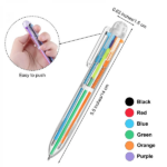 Maxaart 0.5mm 6 In 1 Multi Colour Ball Pen (Black, Blue, Purple, Red, Orange, Green)