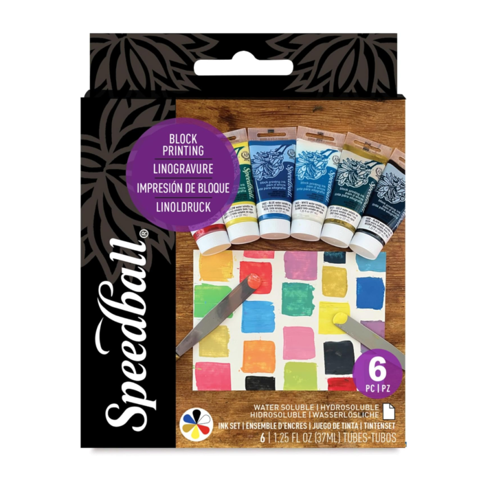 Speedball Water-Soluble Block Printing Ink Starter Set of 6