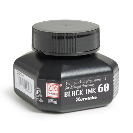 Zig cartoonist kuretake black ink 60