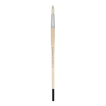 PAN ART Interlocked White Bristle Round Long Handle Brush