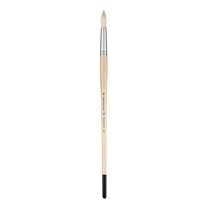 PAN ART Interlocked White Bristle Round Long Handle Brush