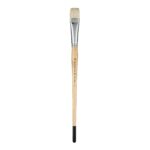 PAN ART Short Flat Interlocked White Bristle Long Handle Brush