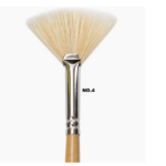 Camel White Bristle Fan Brush no.4