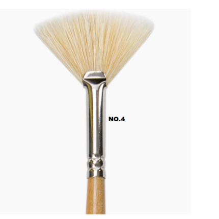 Camel White Bristle Fan Brush no.4