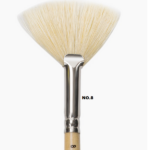 Camel White Bristle Fan Brush No.8