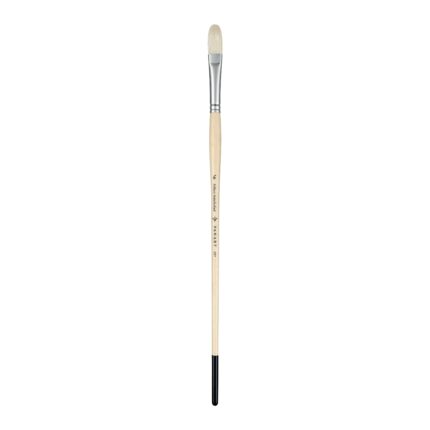 PAN ART Interlocked White Bristle Filbert Long Handle Brush