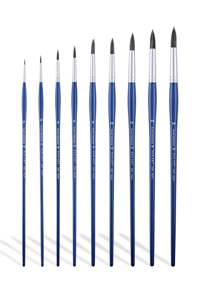 PAN ART Round Interlocked Acrylic Ace Long Handle Brush