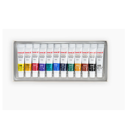 artist gouache colours assorted-pack-of-12-shades tubes