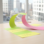 Colorful Notes Leaves Assorted Shades- Slightly Glued 25mm x 75mm - Image 3