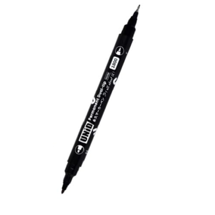 Leaderart UNID Permanent Dual Tip Marker 1800 Black