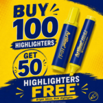 Artline Highlighter Colour Yellow 100PCS - 50PCS FREE